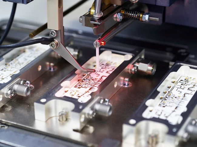 Close-up of thin-film substrate