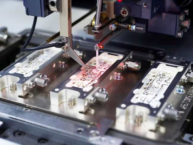 Close-up of thin-film substrate